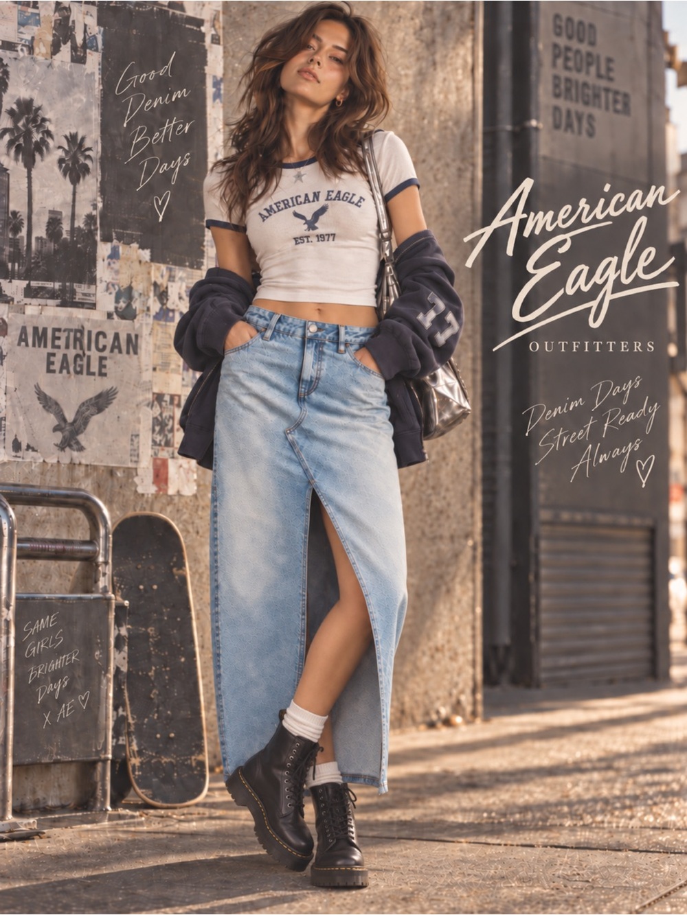 American Eagle Low Rise Denim Maxi Skirt 90’s y2k Size 6